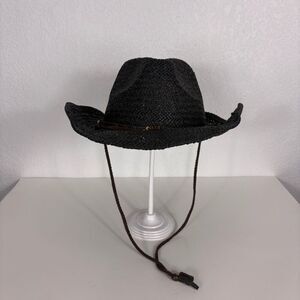 Oldstone Black Paper Straw Cowboy Hat Women's One Size